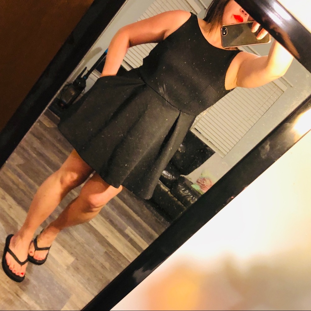 Zara black skater dress medium fit & flare